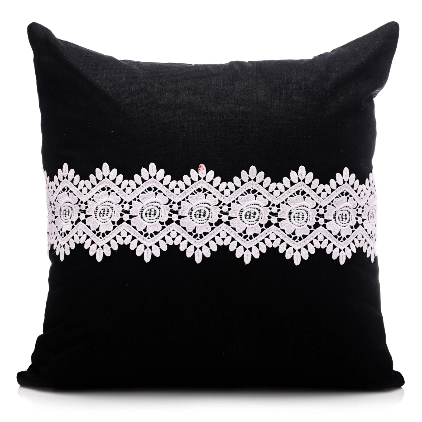Home Decor Cushion Cover Sofa Decorative Throw Pillowcase Covers Solid with Lace