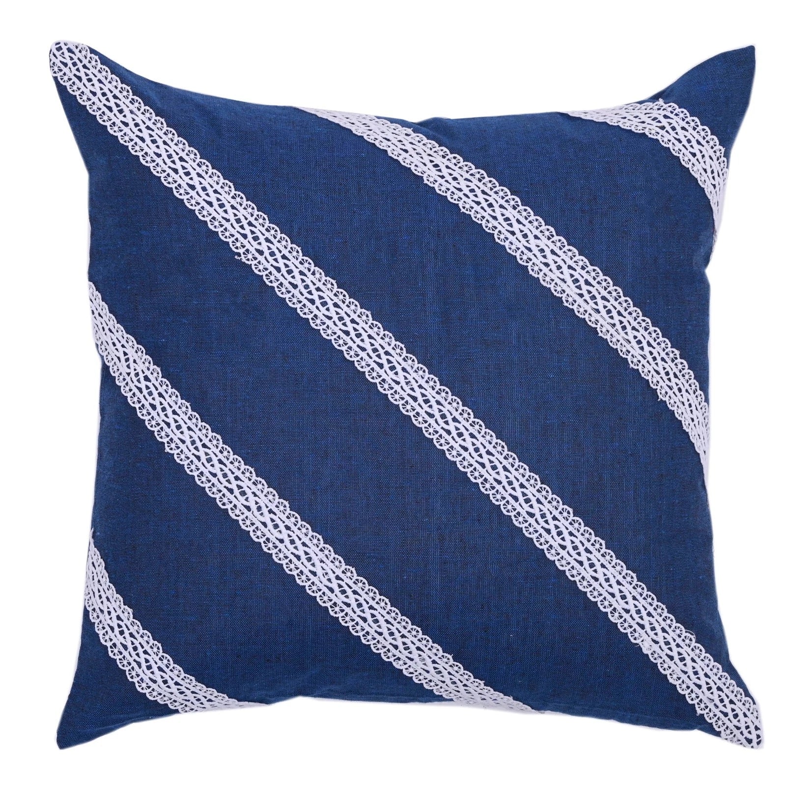 Decorative Cushion Cover Cotton Throw Pillow Case Home Sofa Decor Diagonal Lace