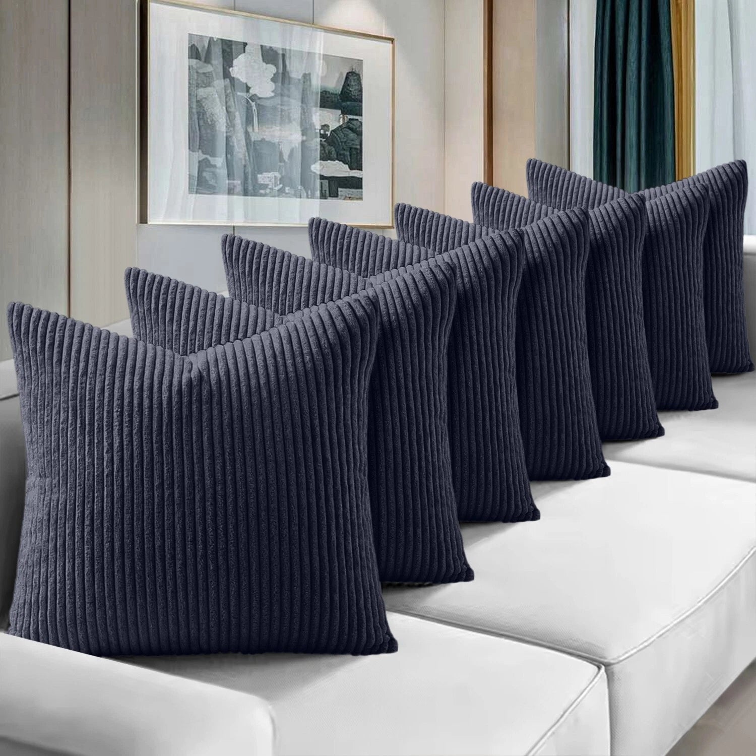 Pack of 1,2,4,6 Velvet Filled Cushion Covers 18x18 Sofa Decor Throw Pillow Cases