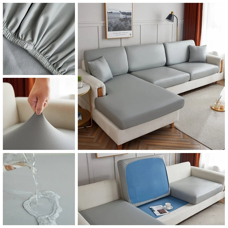 1 2 3 4 Seater PU Leather Sofa Cushion Cover Waterproof Sofa Couch Seat Cover