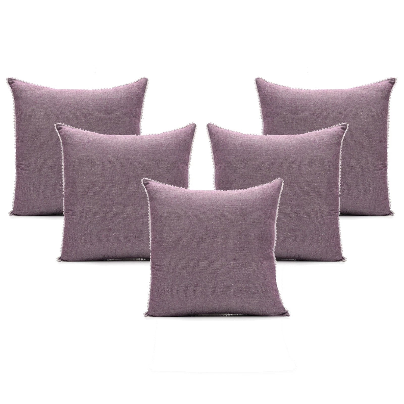 Cushion Covers Case Cotton Throw Pillow Cover Sofa Home Decor Solid with Lace-S5