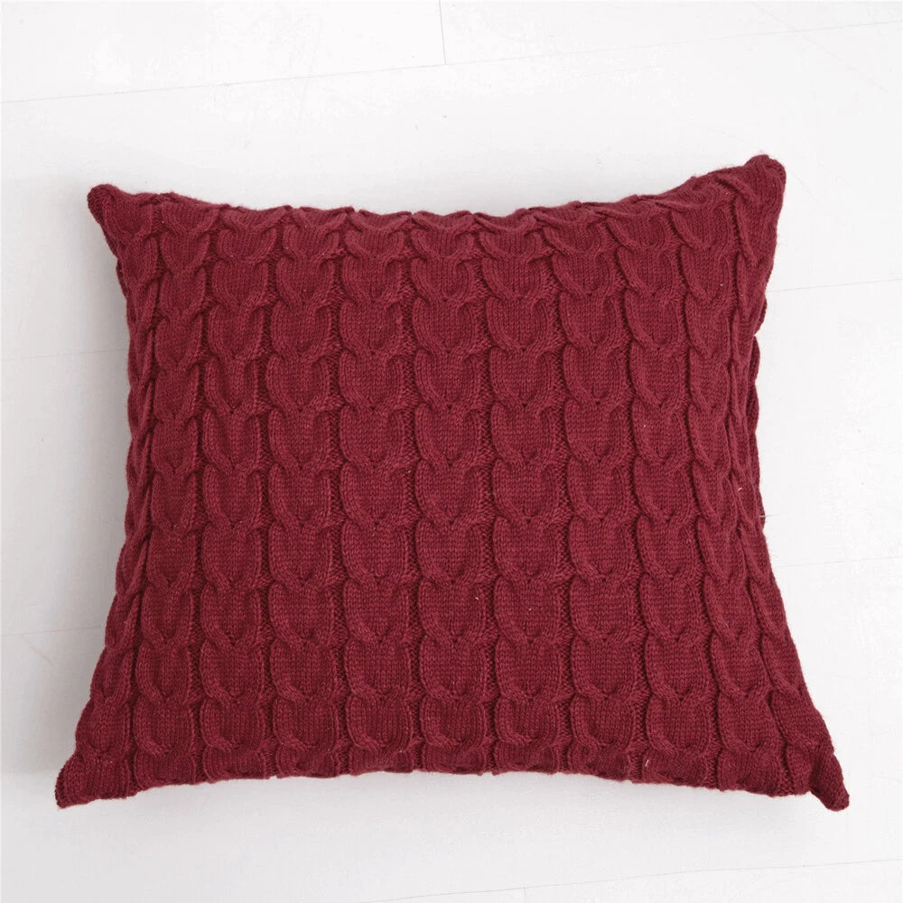 Knitted Cushion Cover Square Pillowcase Pillows Covers Sofa Throw Bed Home Decor
