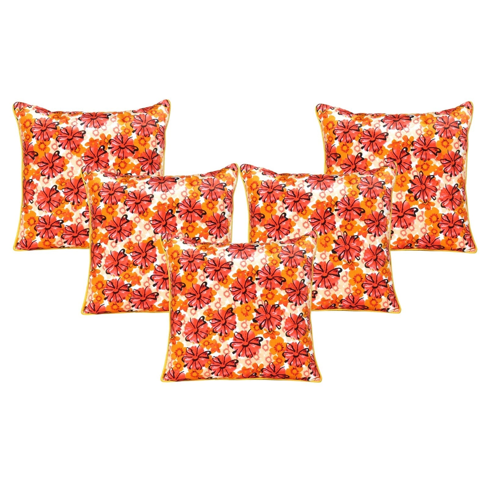 Velvet Cushion Cover Cozy Throw Pillowcase Home Decorative Flower Print Zipper