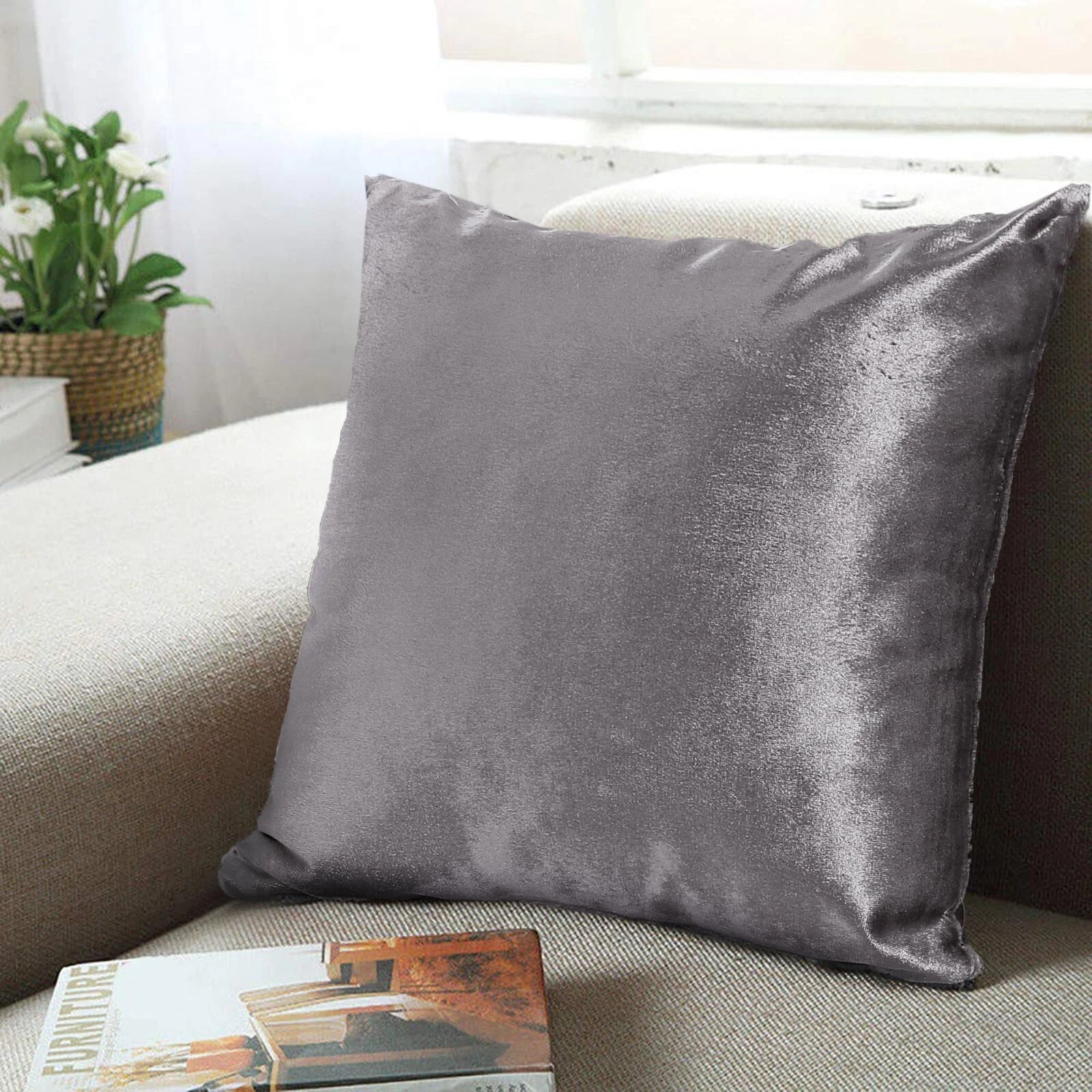 Pack of 4 Plush Velvet Cushion Covers Extra Soft Sofa Throw Pillow Cases 17"x17"