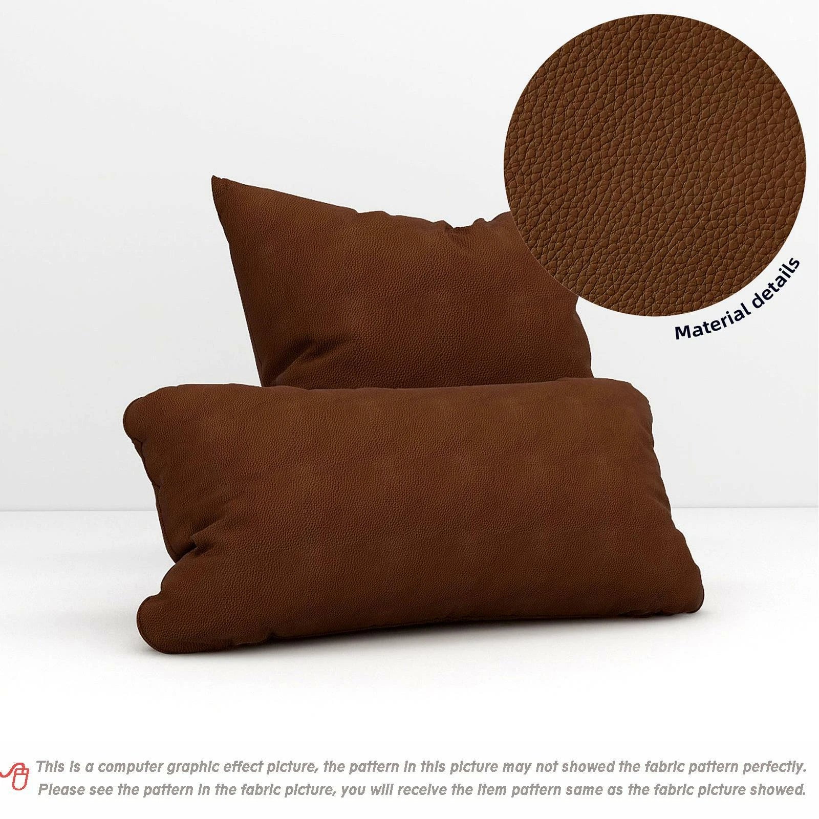 Pb010 Cushion Cover*Middle Brown*Faux Leather synthetic Litchi Skin Sofa Seat