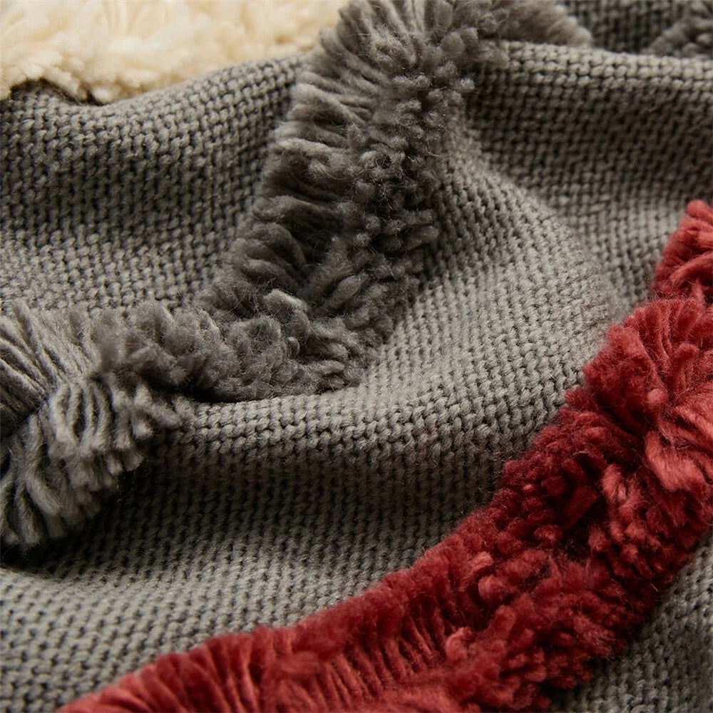 Soft Knitted Throw Cushion Tassels Waist Pillow Case Sofa Bed Pillowcase Cover