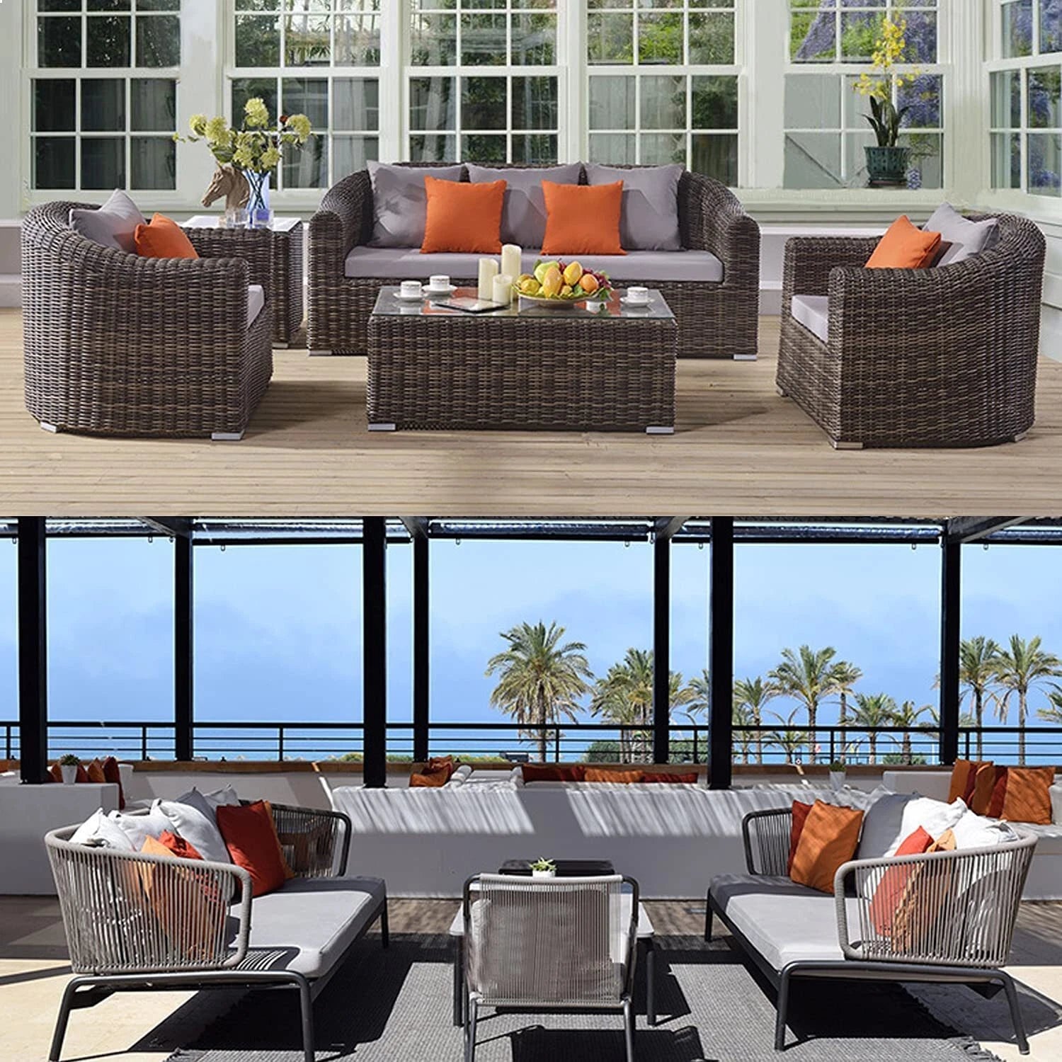 Outdoor Waterproof Cushion Cover Square Pillow Cases for Patio Tent Couch Sofa