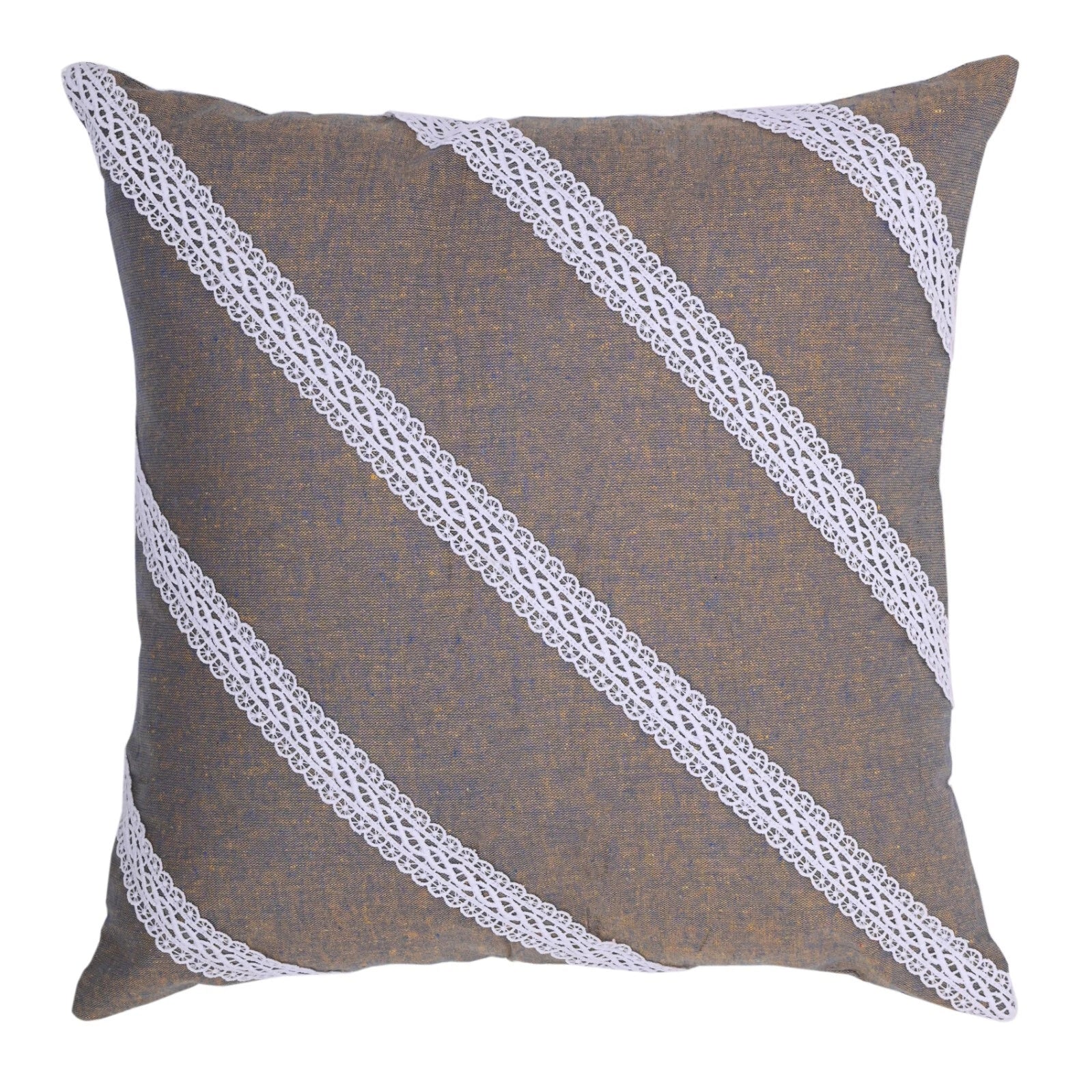 Home Decorative Cotton Cushion Cover Throw Pillowcase Sofa Decor Diagonal Lace