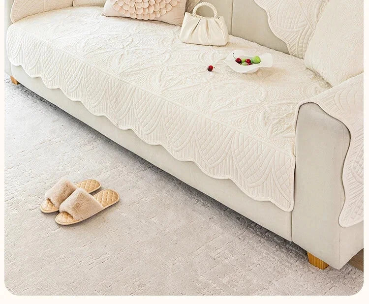 Short Plush Sofa Cushion Living Room Non-slip Sofa Towel Mat Couch Cover Corner