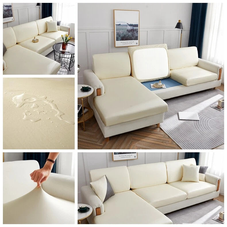 1 2 3 4 Seater PU Leather Sofa Cushion Cover Waterproof Sofa Couch Seat Cover