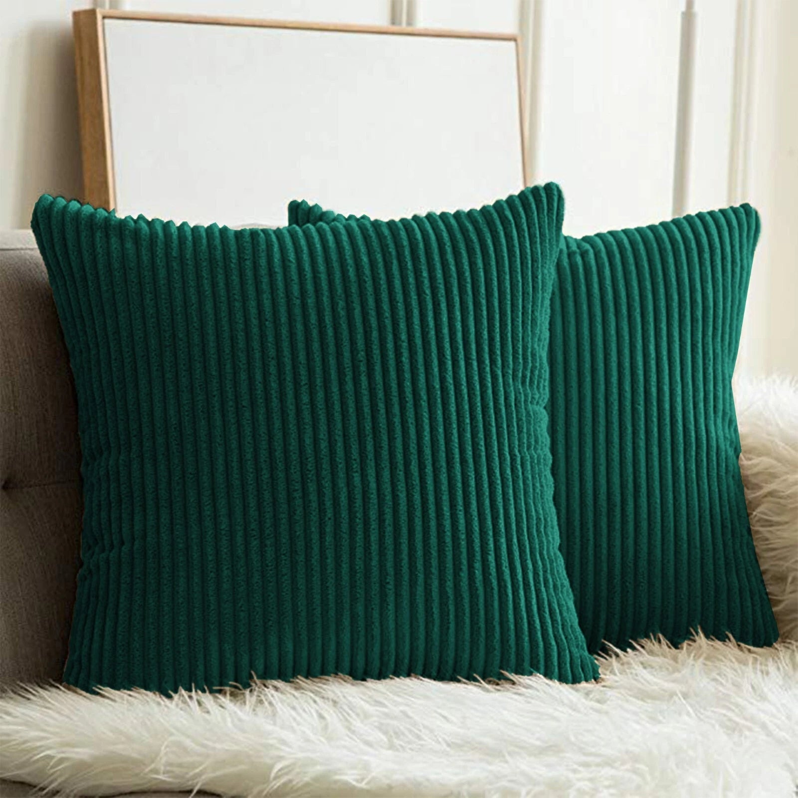 Pack of 1,2,4,6 Velvet Filled Cushion Covers 18x18 Sofa Decor Throw Pillow Cases