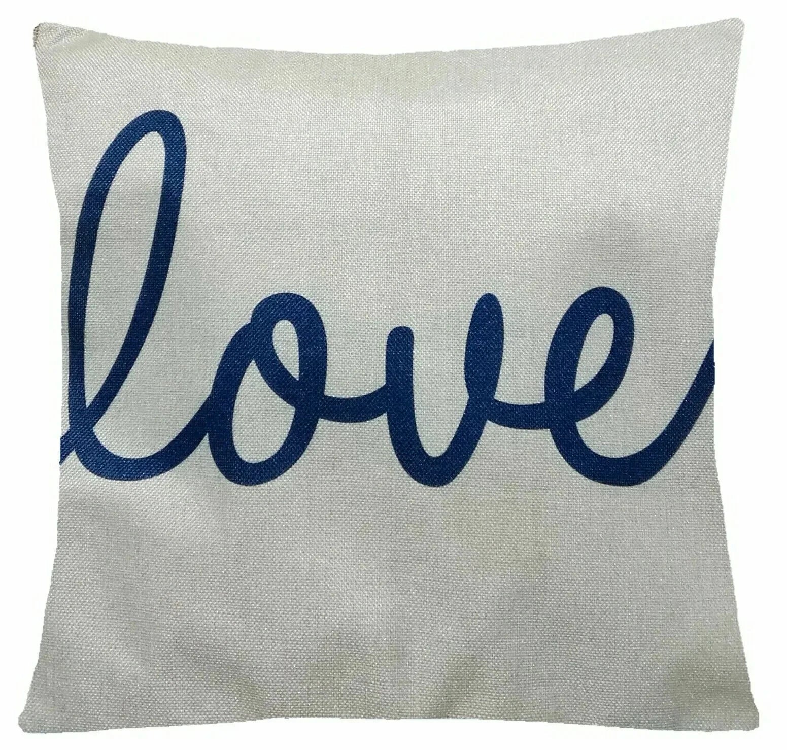 Throw PILLOW COVER Linen Navy Blue Double-Sided Decorative Cushion Case 16x16"