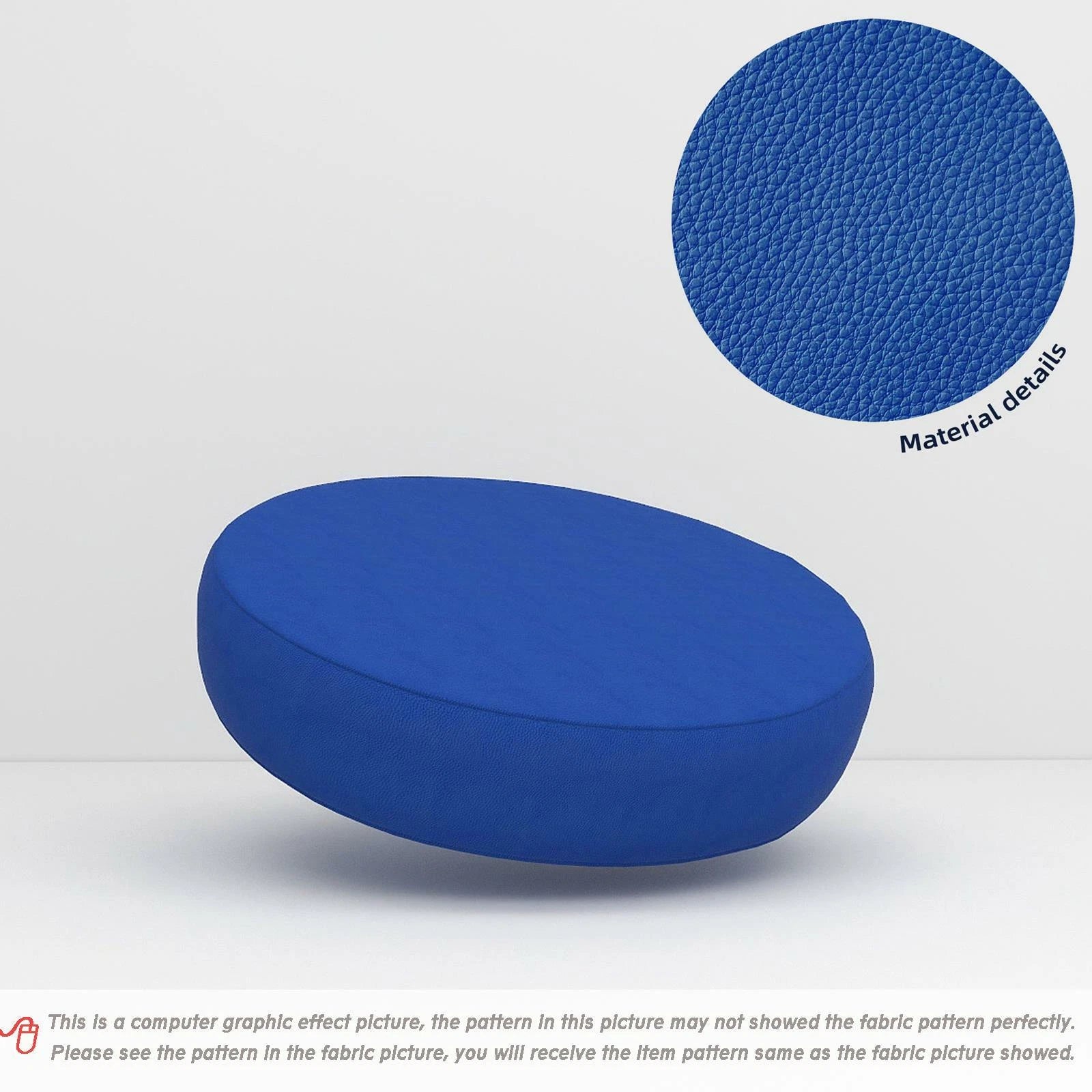 Pb017 Cushion Cover*Middle Blue*Faux Leather synthetic Litchi Skin Box Sofa Seat