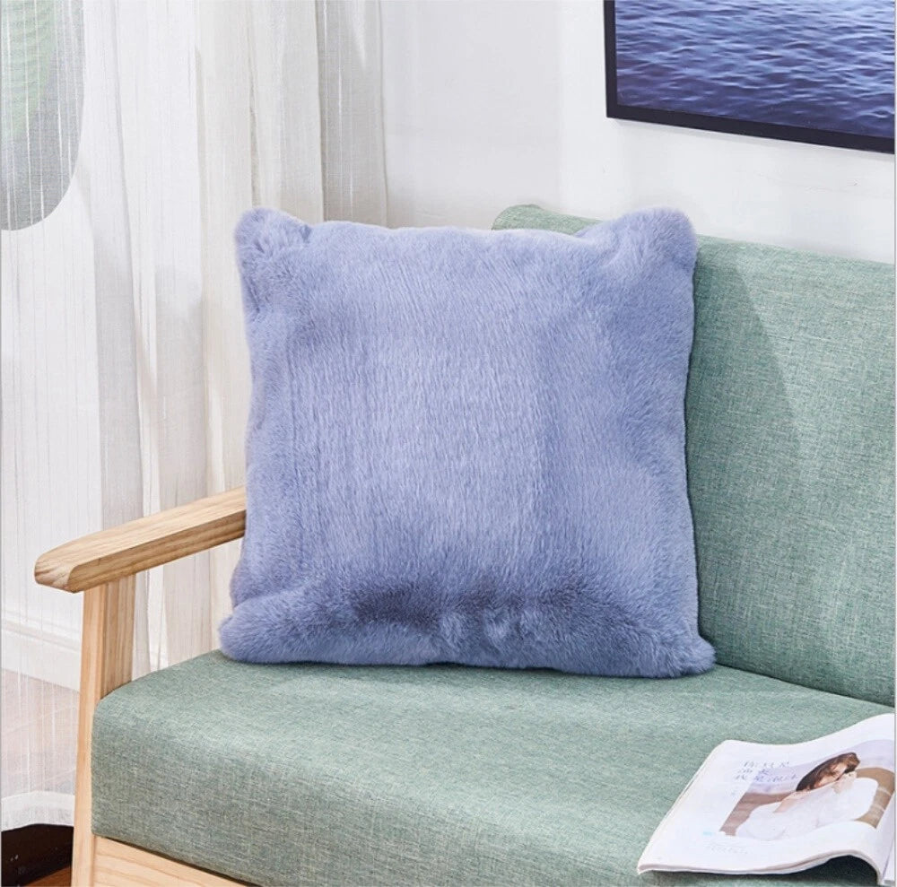 Fluffy Faux Fur Shaggy Soft Sofa Bed Home Car Decor Pillow Case Cushion Cover
