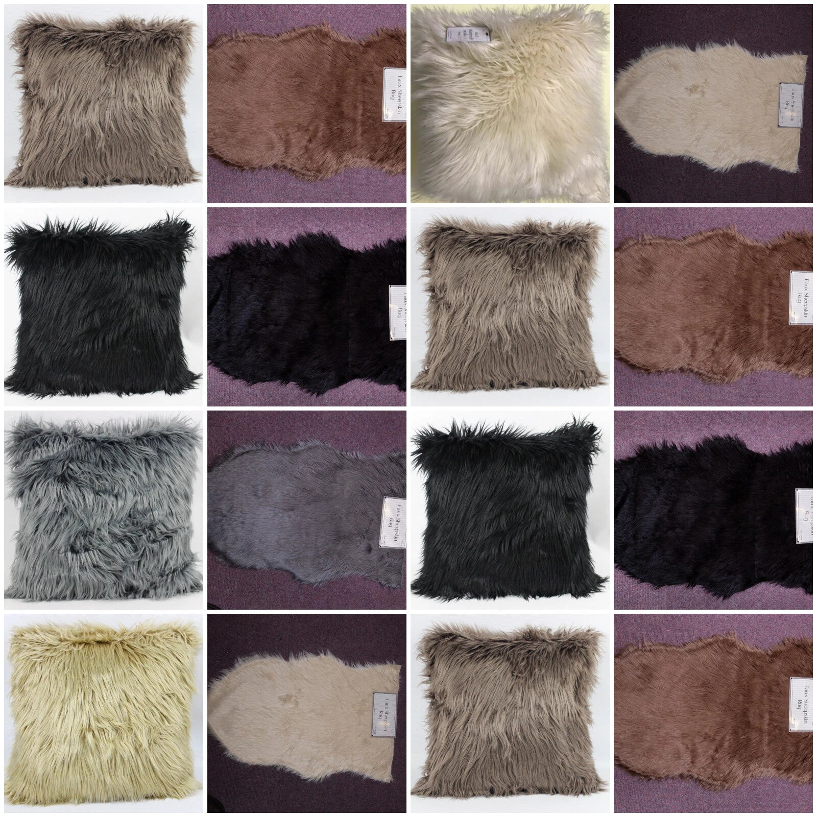 FLUFFY FAUX FUR SHAGGY SOFT SOFA CHAIR BED HOME DECOR PILLOW CASE CUSHION COVER