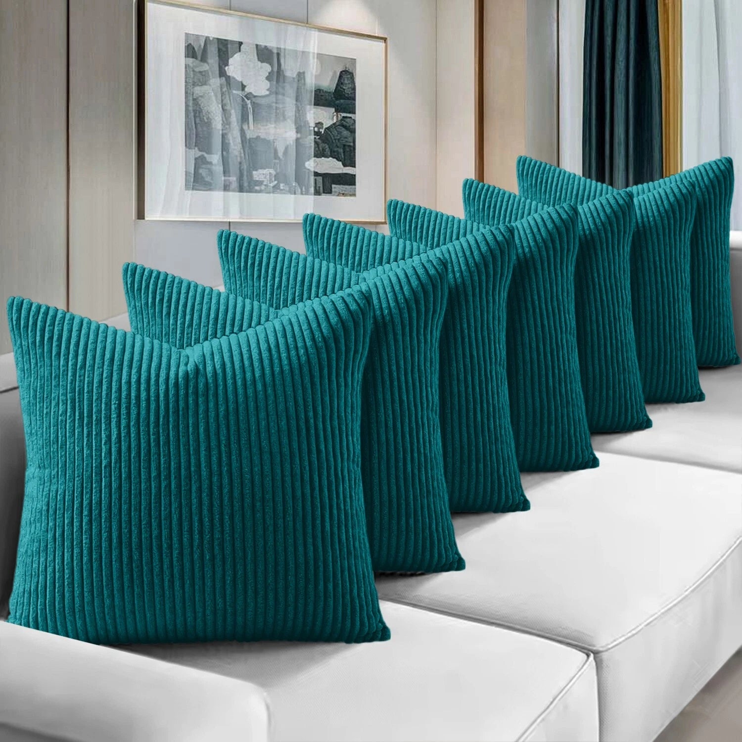 Pack of 1,2,4,6 Velvet Filled Cushion Covers 18x18 Sofa Decor Throw Pillow Cases