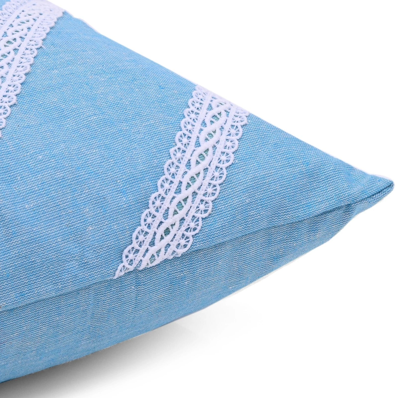 Decorative Cushion Cover Cotton Throw Pillow Case Home Sofa Decor Diagonal Lace