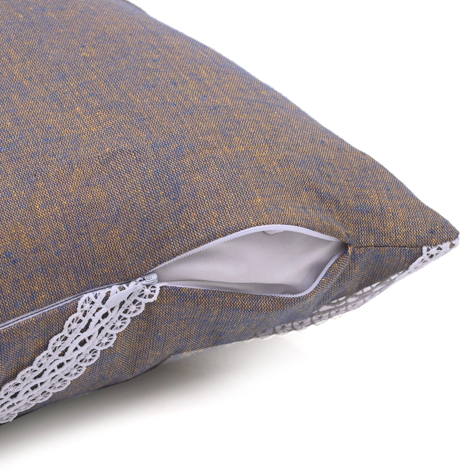 Decorative Cushion Cover Cotton Throw Pillow Case Home Sofa Decor Diagonal Lace