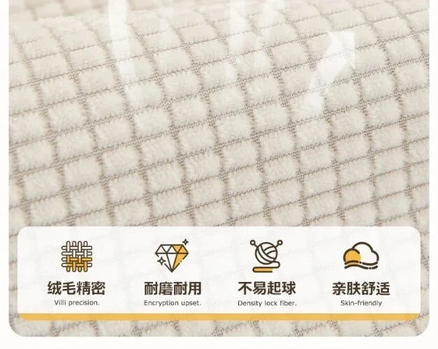 Solid Color Sofa Covers for Living Room Polar FleeceSofa Cushion Mat  Universal