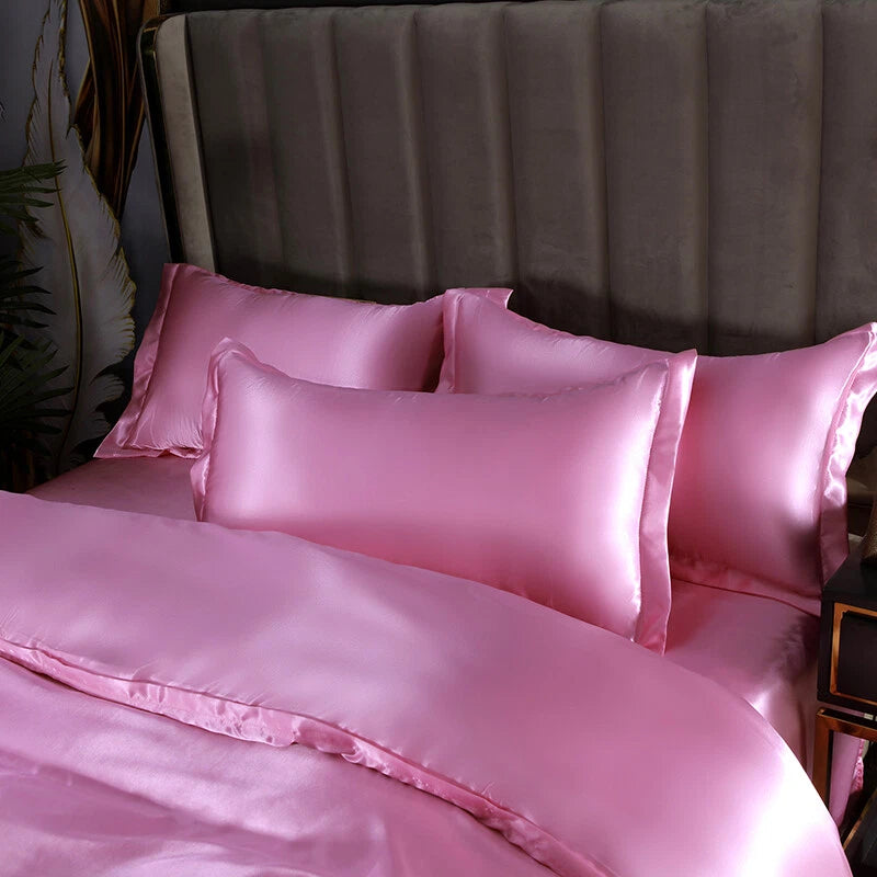 2pcs Satin Pillowcase for Bedding Bedroom Sofa Bed Throw Cushion Covers 48*74cm