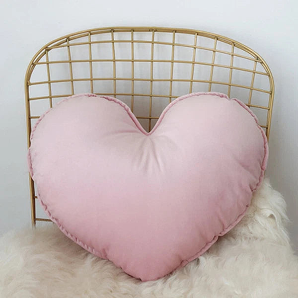 Heart Pillowcase Cushion Soft Velvet Pillow Sofa Chair Living Room Bed Decor