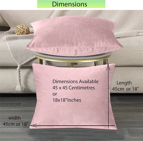 Crushed Cushion Covers or Velvet Cushions 18 x 18 Set of 2 Pair Bed Sofa Pillow