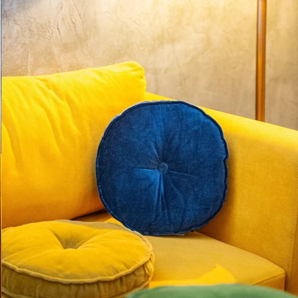 Cotton Velvet round chair pad Cushion(same piping) | Round seat pad for chair |