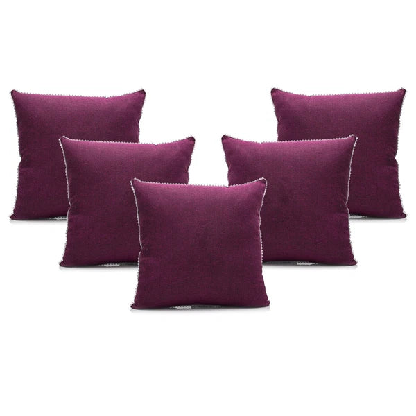 Cushion Covers Case Cotton Throw Pillow Cover Sofa Home Decor Solid with Lace-S5