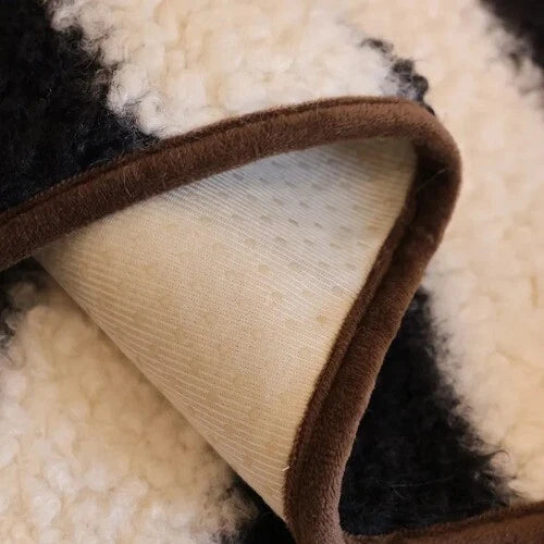 1PC Plush Sofa Mat Cover Lamb Wool Sofa Cushion White Stripes Couch Slipcover