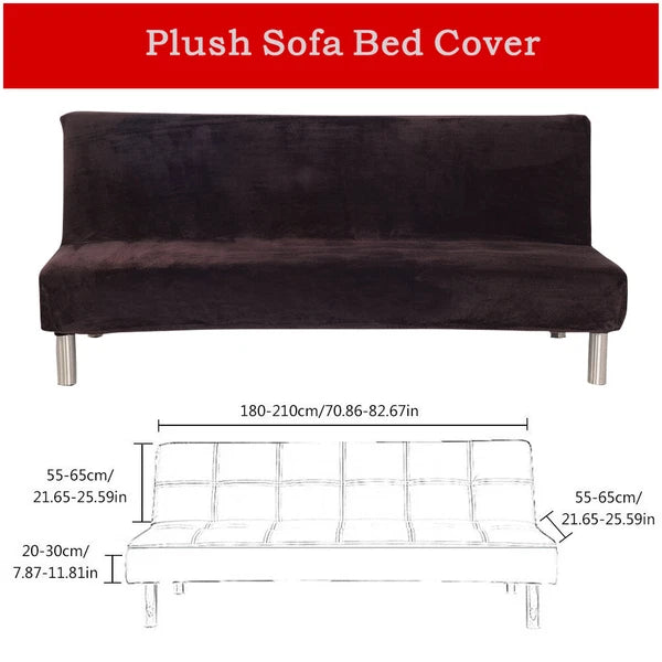 Armless Sofa Bed Cover Futon Full Size Thicker Plush Sofa Slipcover New