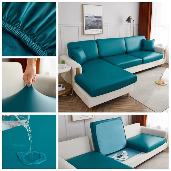 1 2 3 4 Seater PU Leather Sofa Cushion Cover Waterproof Sofa Couch Seat Cover