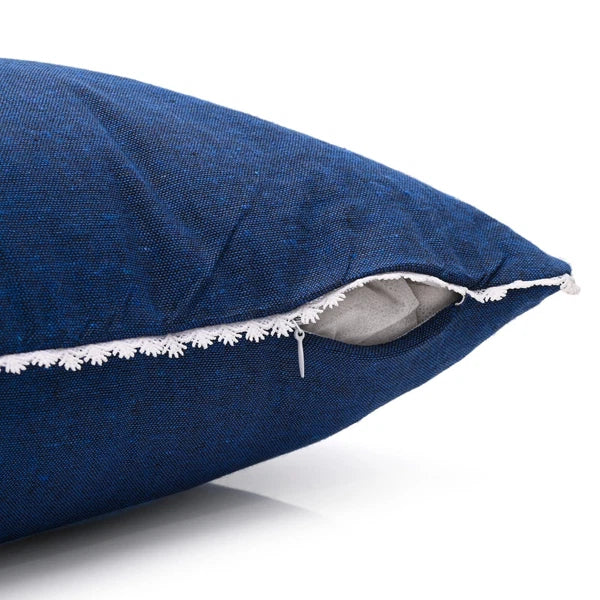 Cushion Covers Case Cotton Throw Pillow Cover Sofa Home Decor Solid with Lace-S5