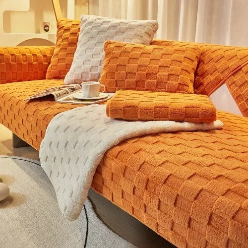 Plush Sofa Cushion Winter Nordic Non-Slip BackrestCover Towel Leather Sofa Cover