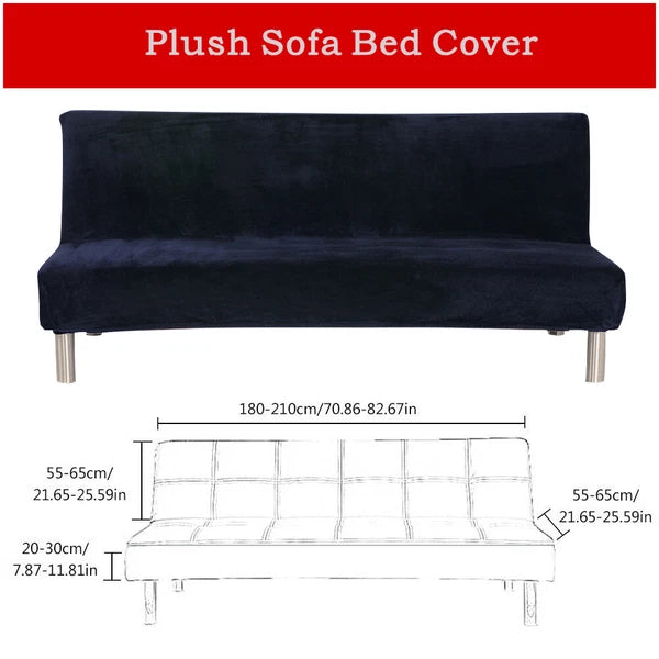Armless Sofa Bed Cover Futon Full Size Thicker Plush Sofa Slipcover New