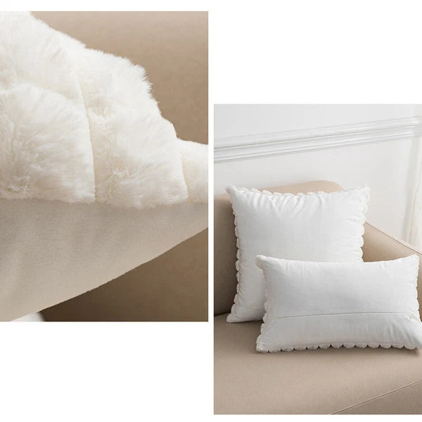 18 x 18 in Faux Fur Soft Fabric Throw Pillow Covers Case Sofa Bed Cushion Cover