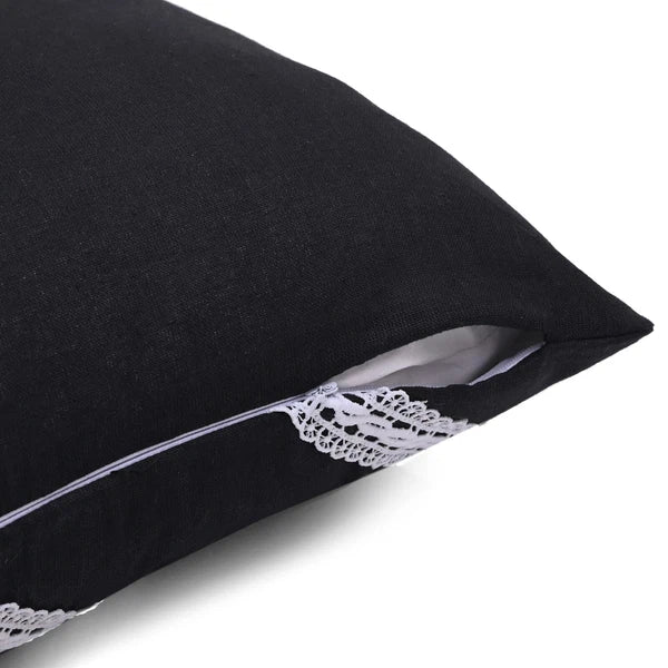 Home Decorative Cotton Cushion Cover Throw Pillowcase Sofa Decor Diagonal Lace