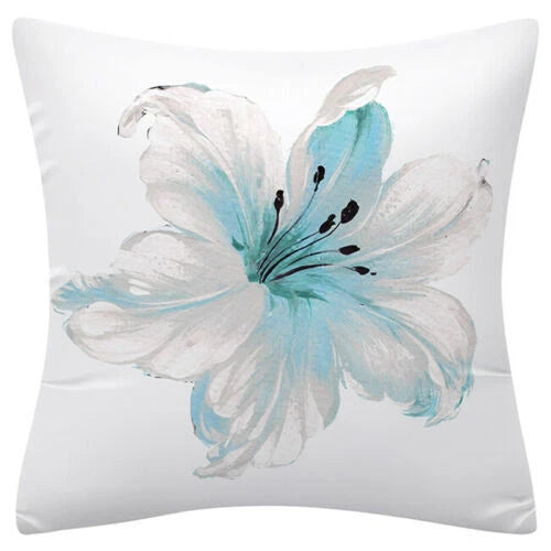 PILLOW COVER Floral Flower Decorative Double Sided Soft Sofa Cushion Case 18x18"