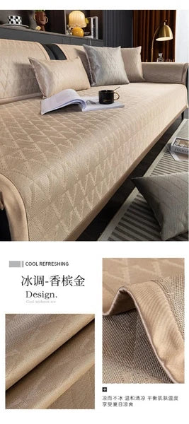 Modern Simplicity Ice Silk Cooling Mat Sofa Cushion Summer Pad Sofa Cover