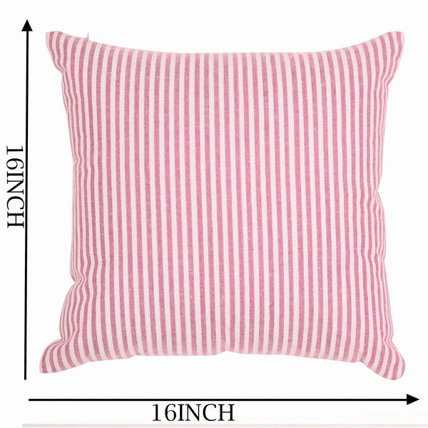 Cotton Cushion Covers Throw Pillow Cover Case Striped Home Sofa Decor-Set of 2