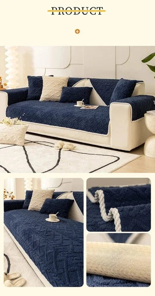 Sofa Protector Home Decor Fleece Sofa Cover Sofa Seat Slipcovers Plush Jacquard