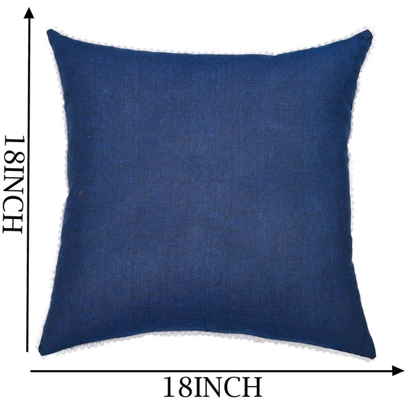 Cotton Cushion Cover Home Sofa Decor Throw Pillow Case Covers Solid with Lace