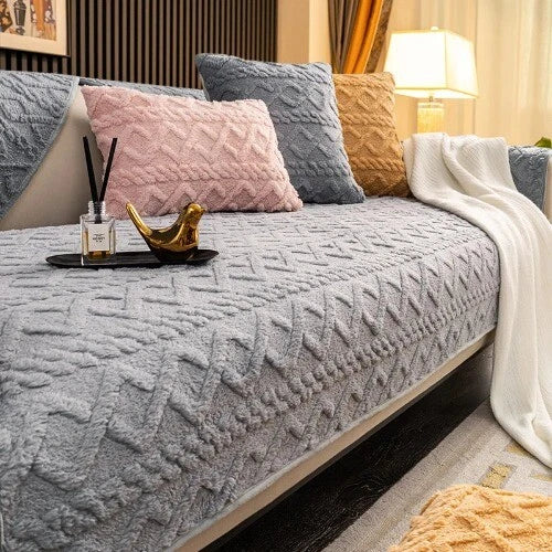 Living Room Sofa Cover Plush Couch Cover Nordic Sofa Cushion Sofa Towel L-shaped