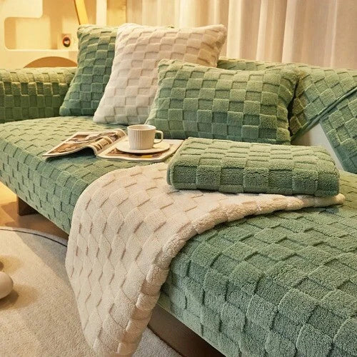 Plush Sofa Cushion Winter Nordic Non-Slip BackrestCover Towel Leather Sofa Cover