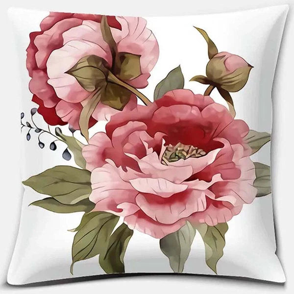 Pink Flower Pattern Decorative Cushion Cover for Sofa Throw pillow