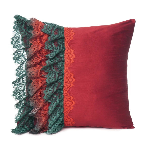 Cushion Cover Throw Pillow Cases Ruffle Lace Soft Red Sofa Chair Bed Couch Cover