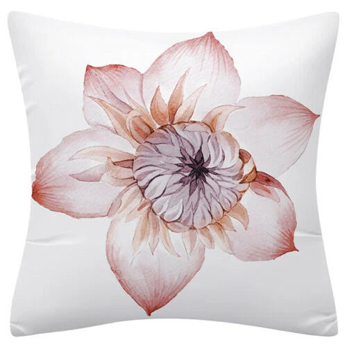 PILLOW COVER Floral Flower Decorative Double Sided Soft Sofa Cushion Case 18x18"