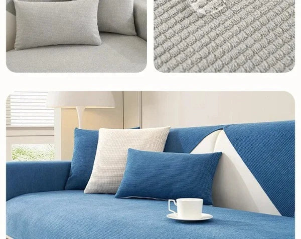 Solid Color Sofa Covers for Living Room Polar FleeceSofa Cushion Mat  Universal
