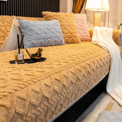 Living Room Sofa Cover Plush Couch Cover Nordic Sofa Cushion Sofa Towel L-shaped