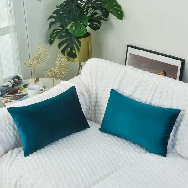 Plain Velvet Cushions Covers 30x51 cm Luxury Soft Velvet Sofa Bed Pillow Cases