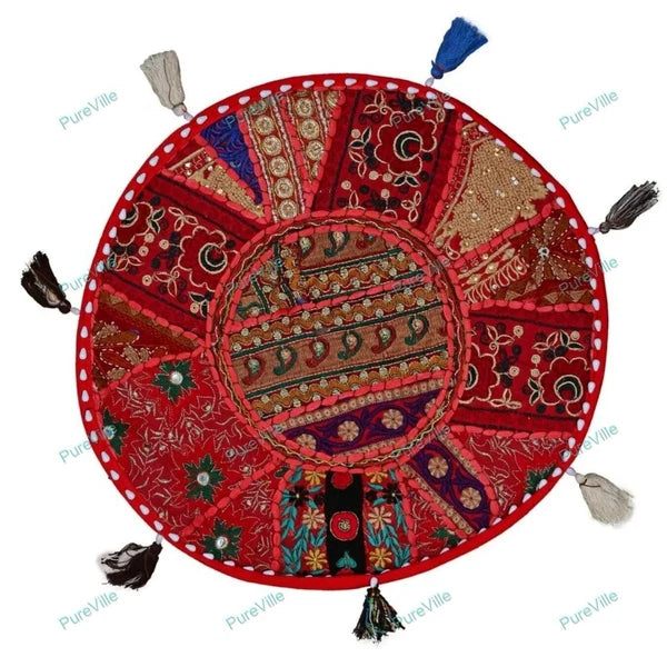 Pillow Cover Indian Handcrafted Patchwork Decor Car Sofa Cushion Case